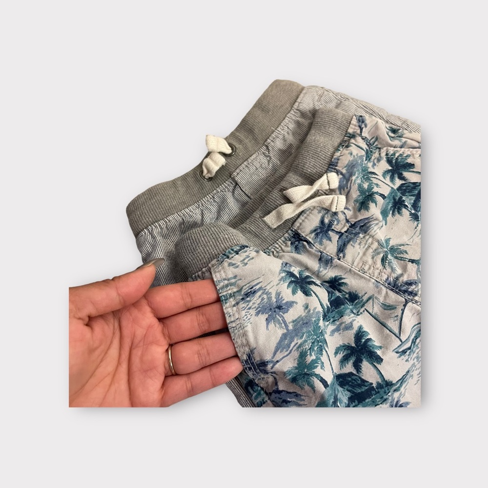 Cat & Jack Pinstripe and Tropical Blue Short Bundle - Picture 2 of 4